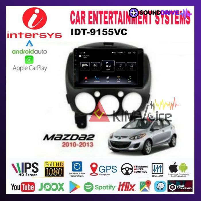 Head Unit Android Intersys 9 inch OEM Mazda 2 2010 up