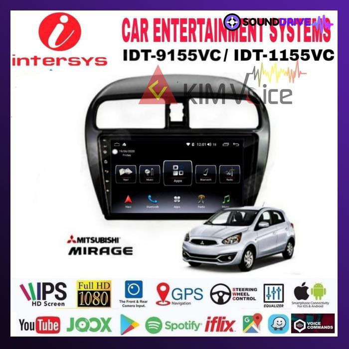 Head unit Android Intersys 9 Inch OEM MIRAGE Soket PNP