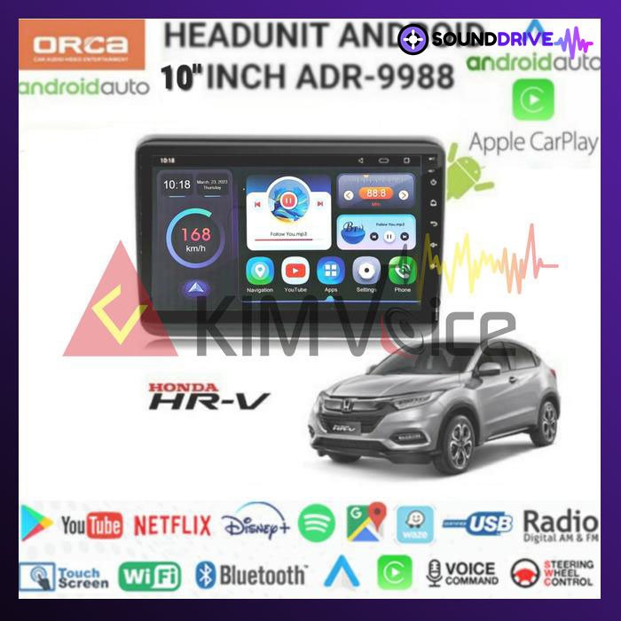 Head Unit Android Orca 10 inch OEM HRV Soket pnp