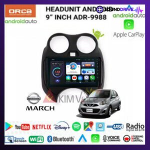 Head Unit Android Orca 9 inch OEM Nissan March 2010 soket pnp