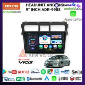 Head Unit Android Orca 9 Inch OEM Vios 2008-2012 + soket pnp - Hitam