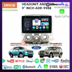 Head Unit Android Orca 9 inch OEM Ford Ranger/Everest Mazda BT-50