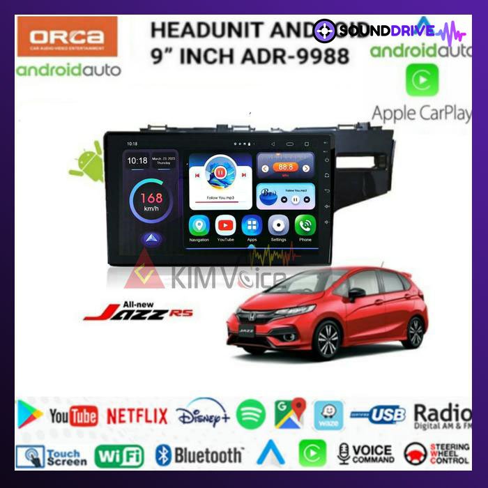 Head Unit Android Orca ADR 9988 OEM Honda Jazz 2014 up 9 Inch 10 Inch - 9 Inch